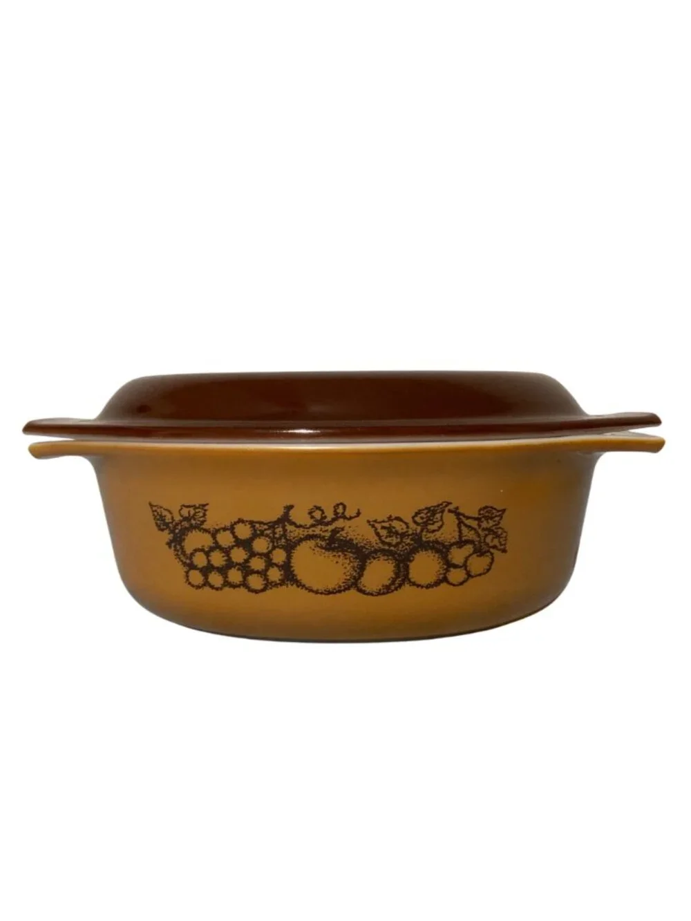 Vintage Pyrex 1.5-Quart Casserole Dish With Lid Autumn Harvest Pattern